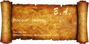 Boczor Abony névjegykártya